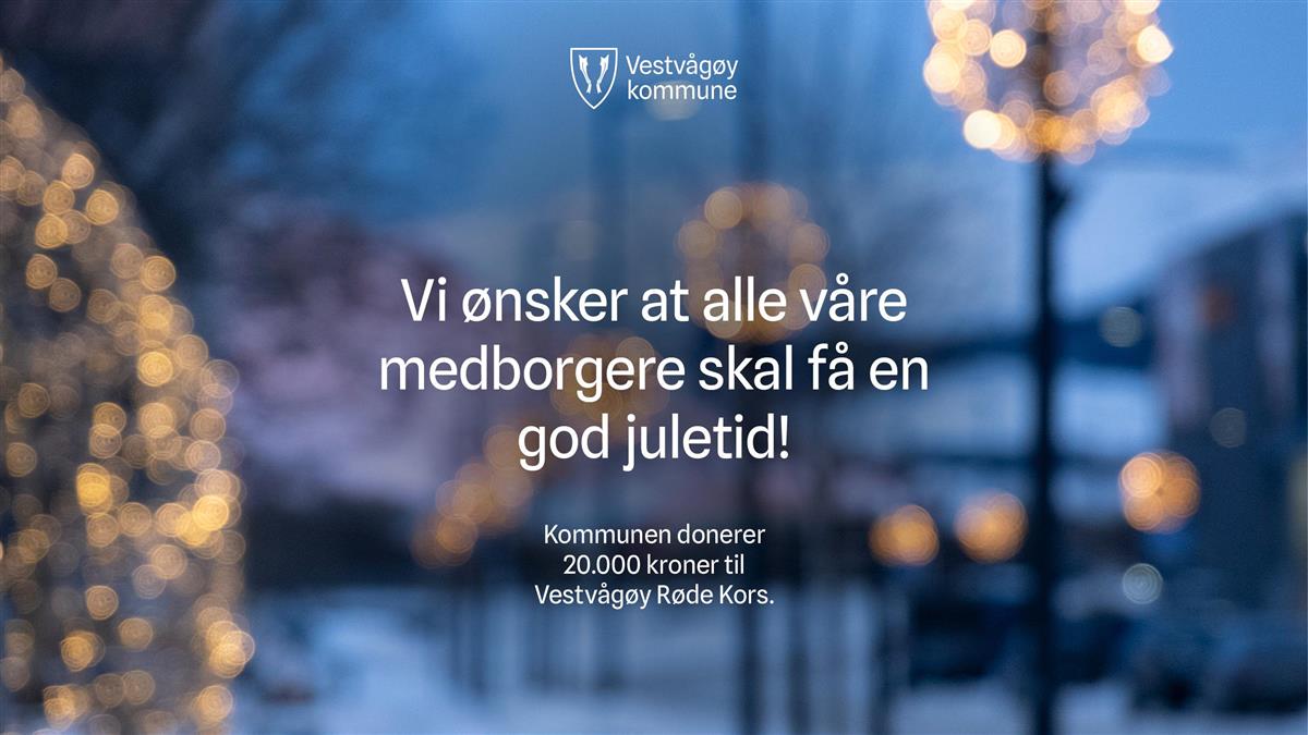 Tekst på blurry foto med julehilsen - Klikk for stort bilde